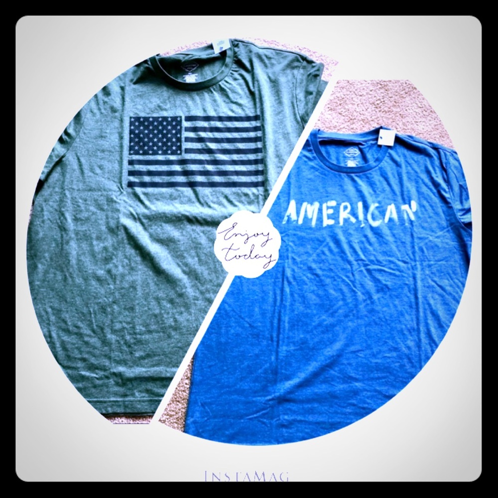 USA 🇺🇸 American Flag 2 T-shirts bundle 2XL